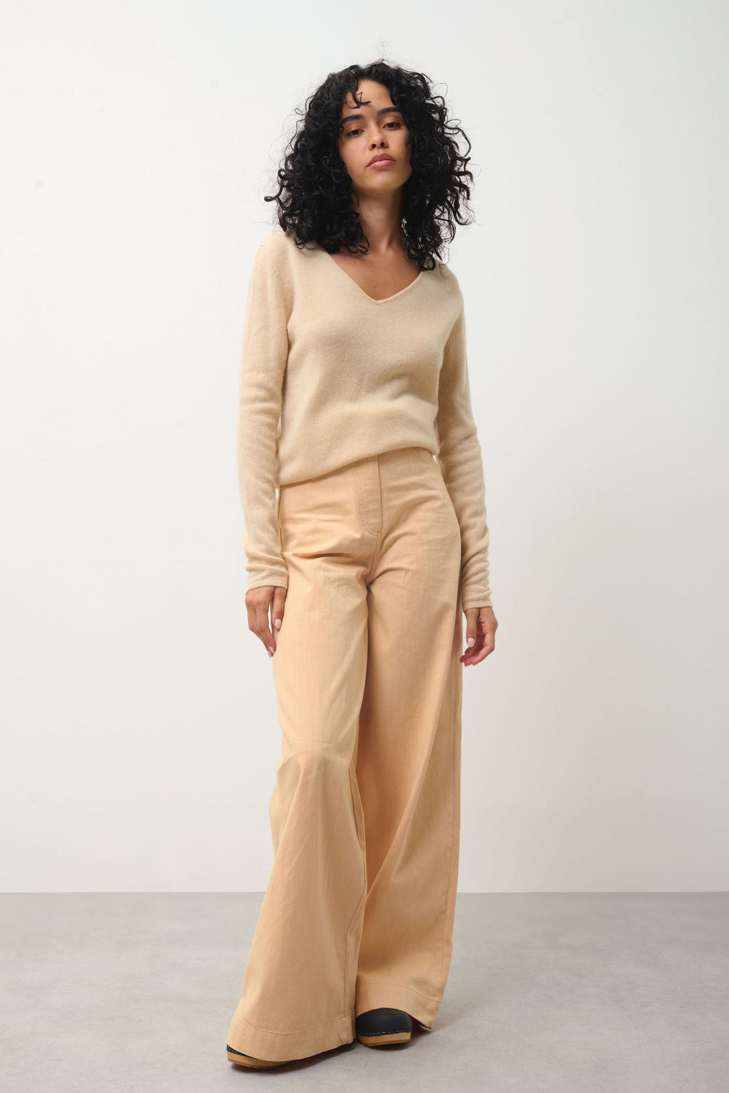 Pull Col V - Galise - Beige