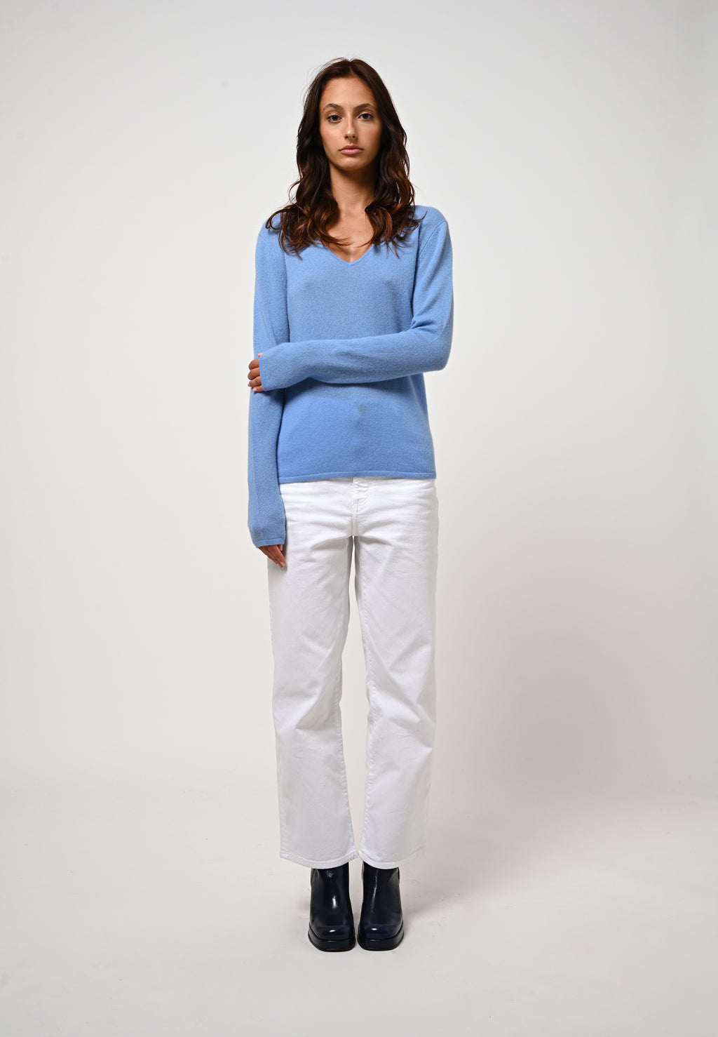 Pull Col V - Galise - Baby Blue