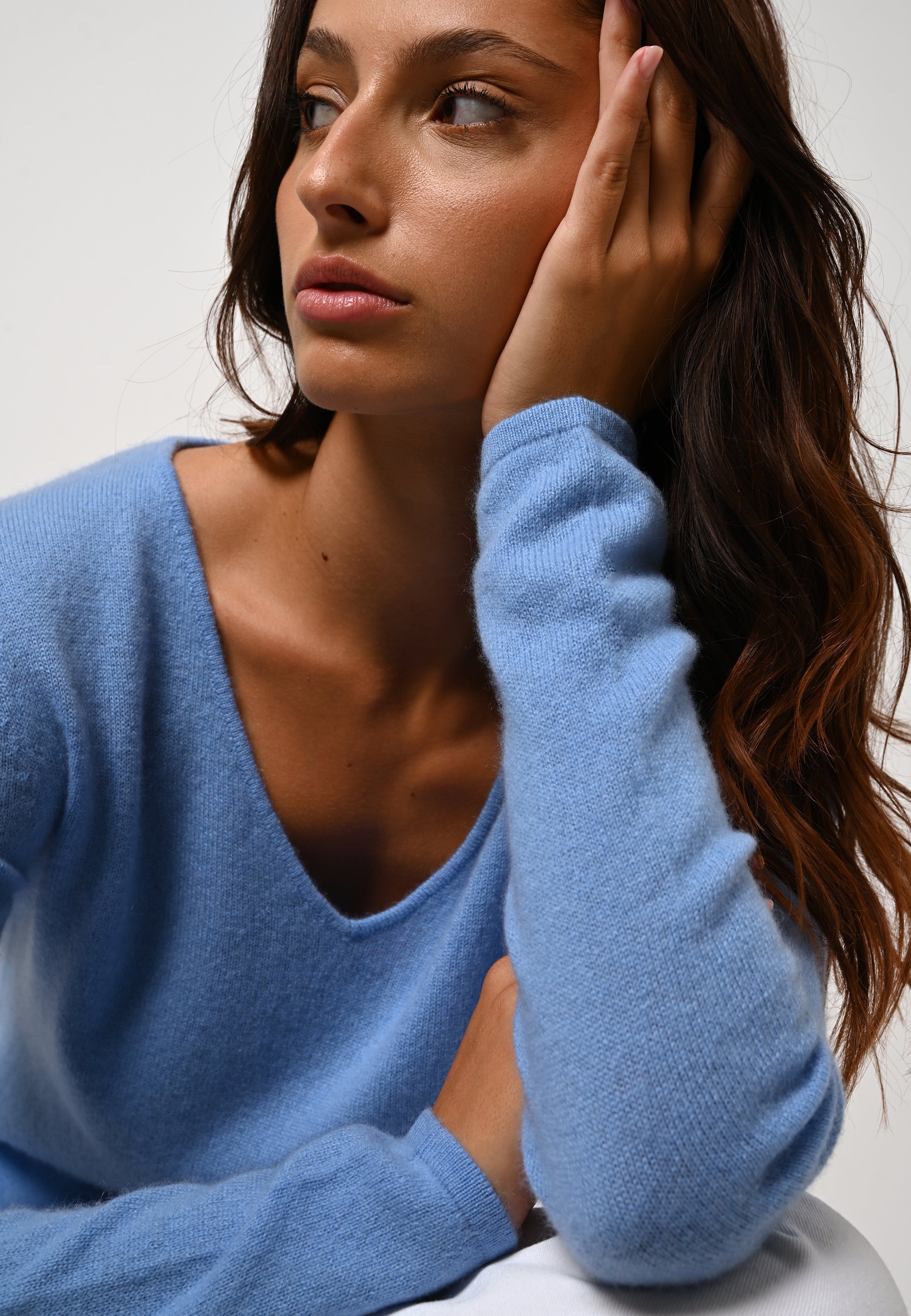 Pull Col V - Galise - Baby Blue