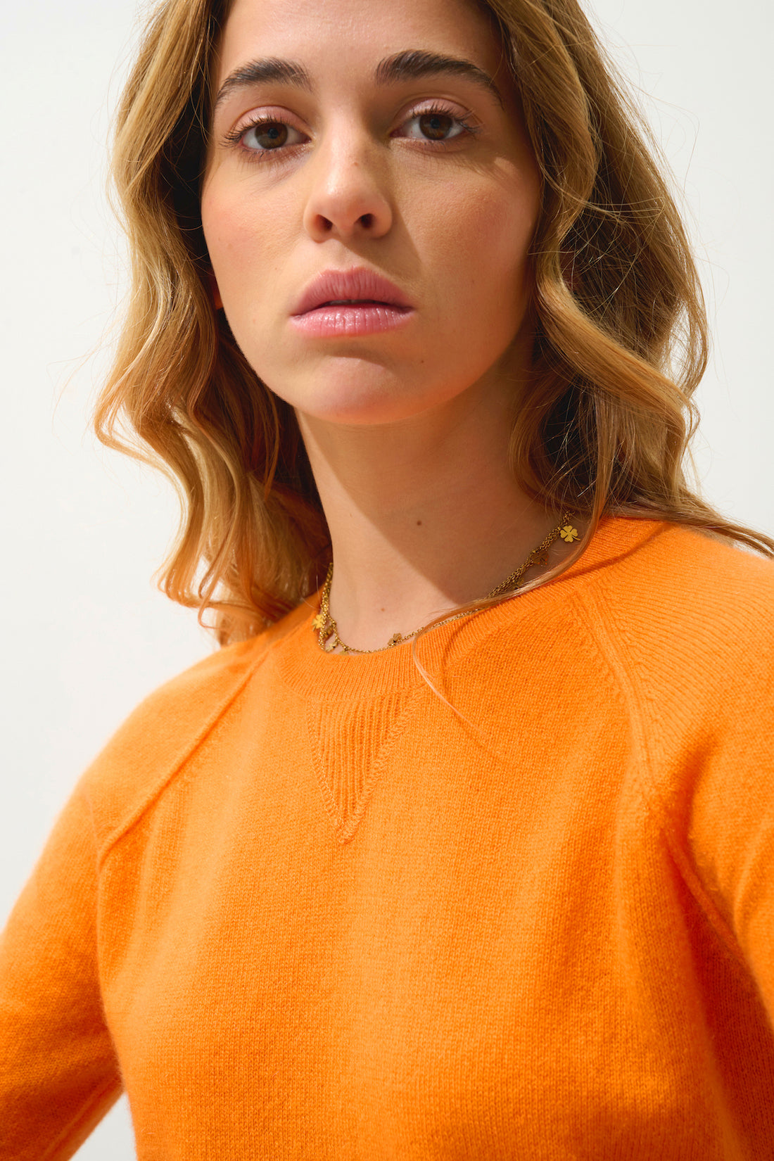 Crew Neck Jumper - Etret - Mandarin