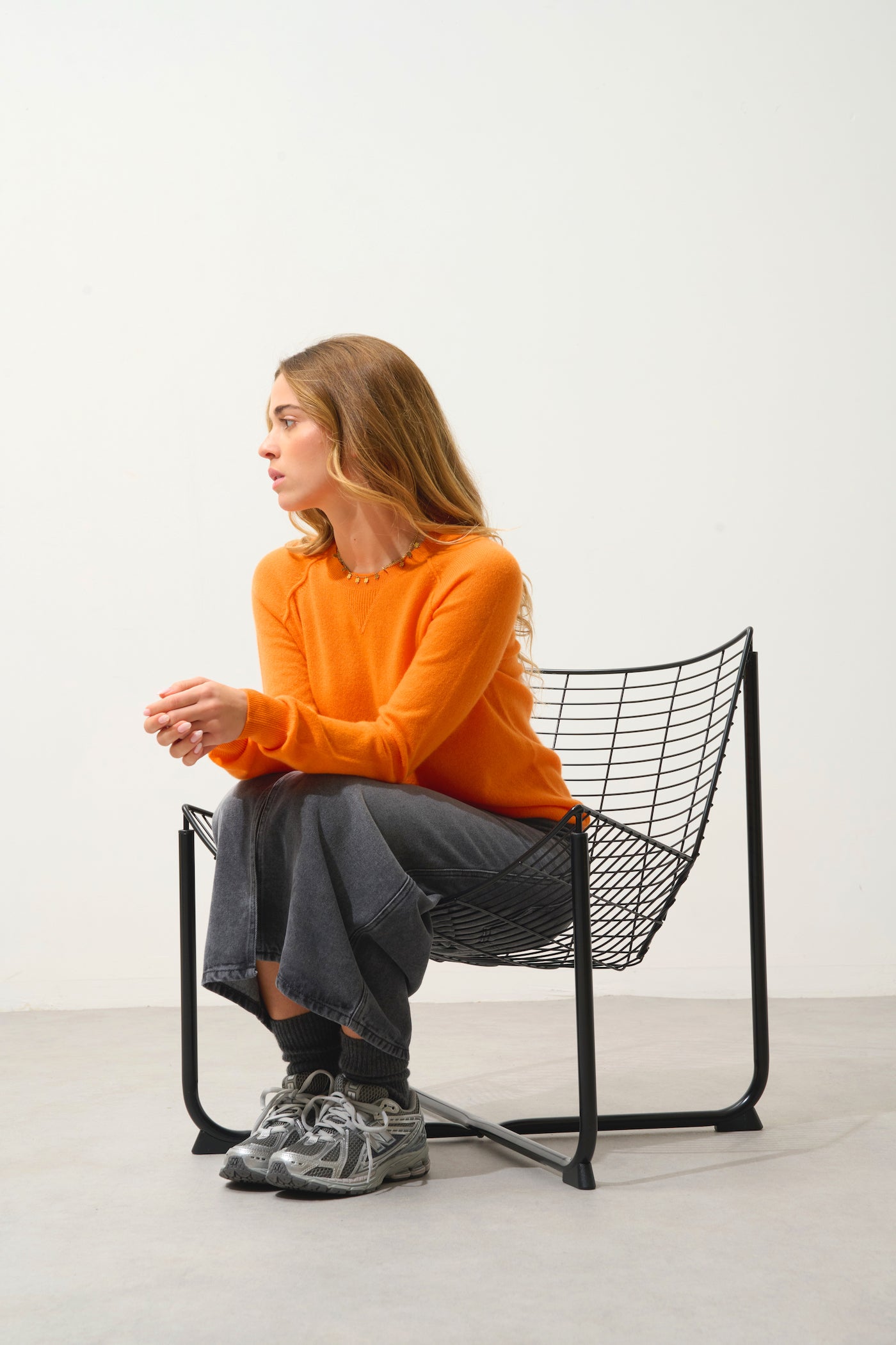 Crew Neck Jumper - Etret - Mandarin