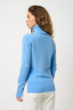 Pull Col Roulé - 100% Cachemire 2 Fils - Baby Blue - Femme