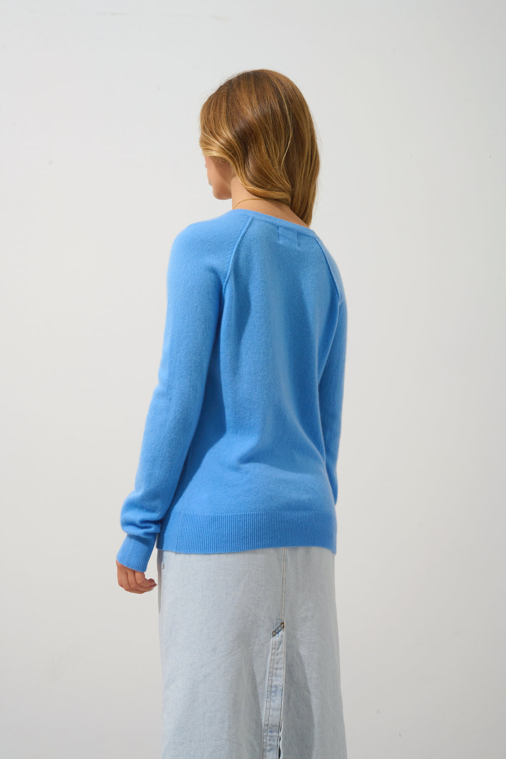 V-Neck Jumper - Giusalet - Baby Blue