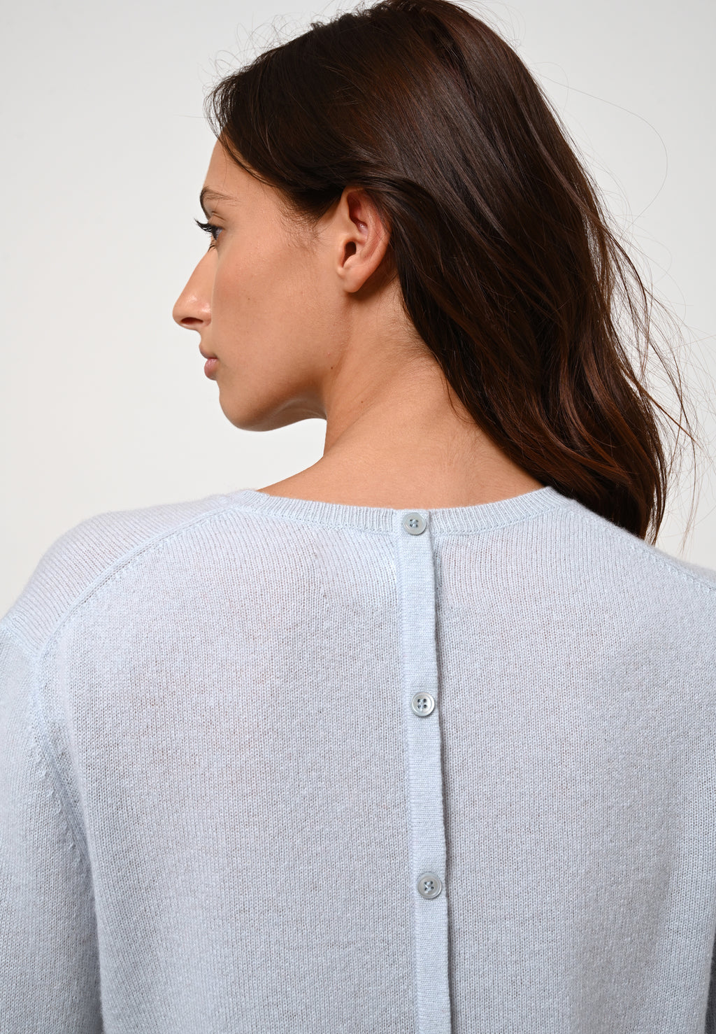 Pull Col Rond Boutonné Dos - Estaris - Givre