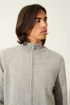 Gilet Zippé Col Montant - Albaron - Nuage Chiné