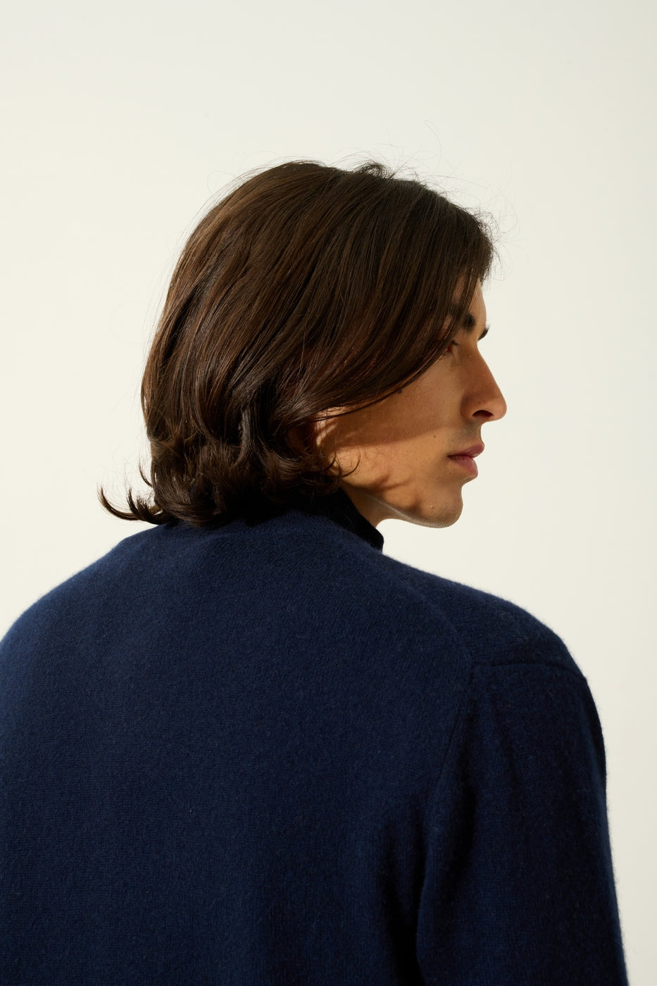 High-Neck Zip Cardigan - Albaron - Navy