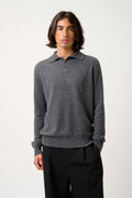 Polo Manches Longues - Charvet - Anthracite Chiné