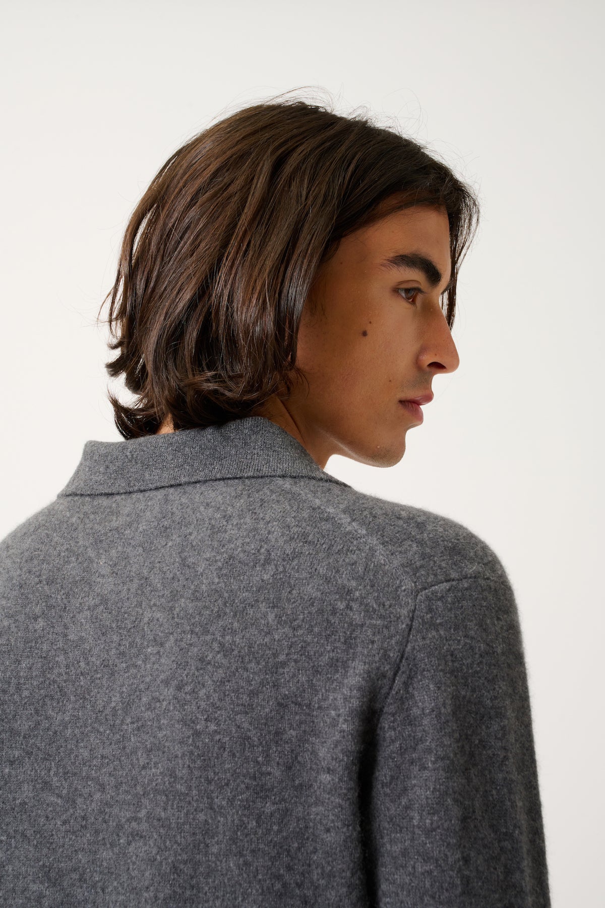 Polo Manches Longues - Charvet - Anthracite Chiné