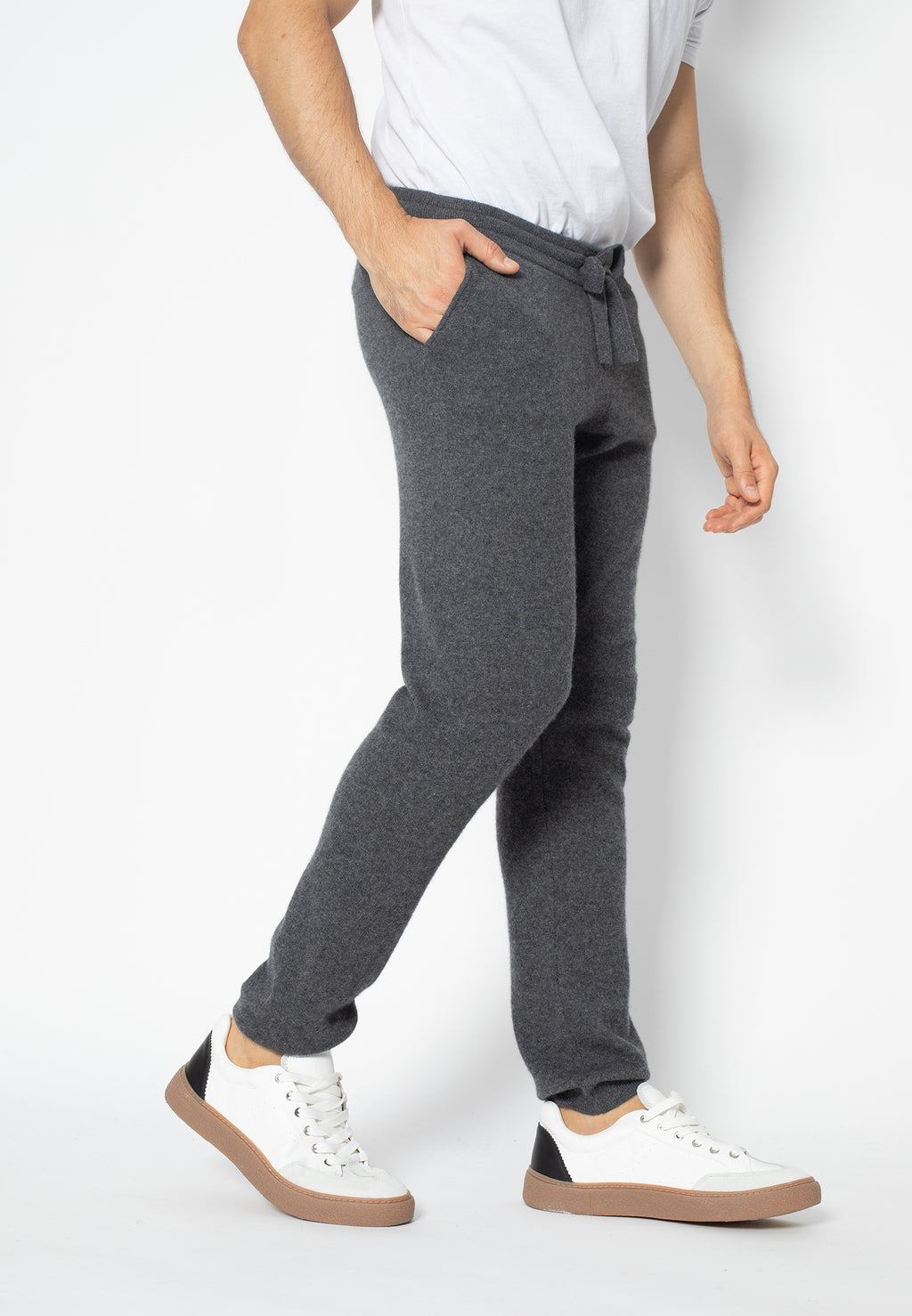 Bichet Joggers - Anthracite Marl - 100% Cashmere - Men's