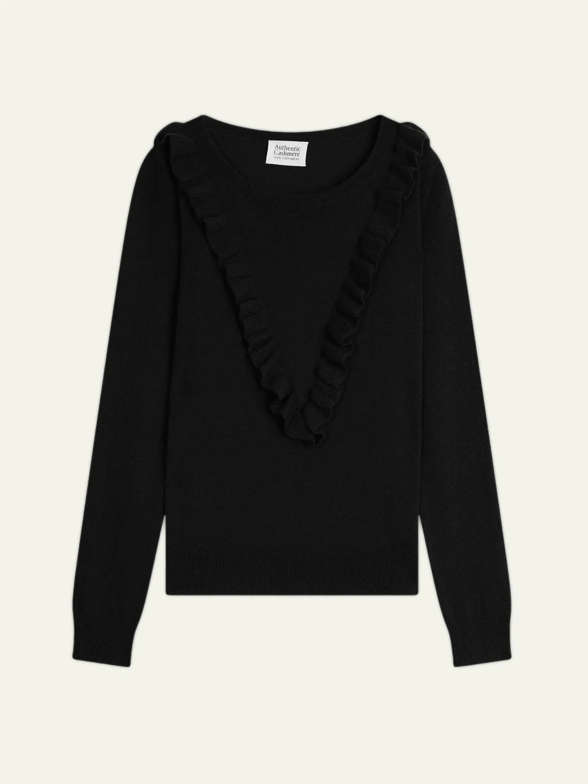 Pull Col Rond Volants Devant - Knott - Noir