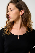 Pull Col Bateau Goutte Devant - Glyder - Noir