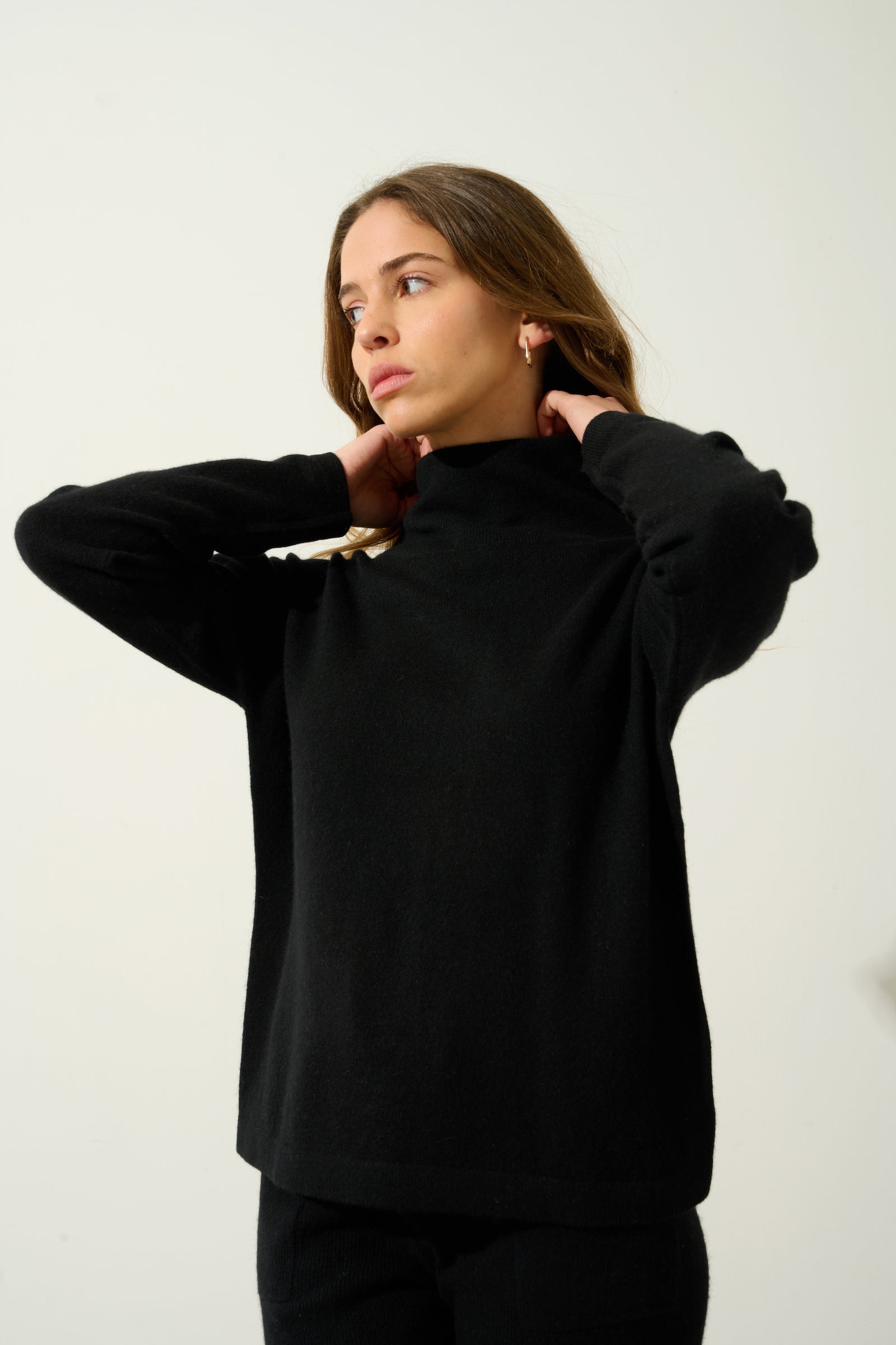 Pull Col Montant Bénitier - Cheviot - Noir