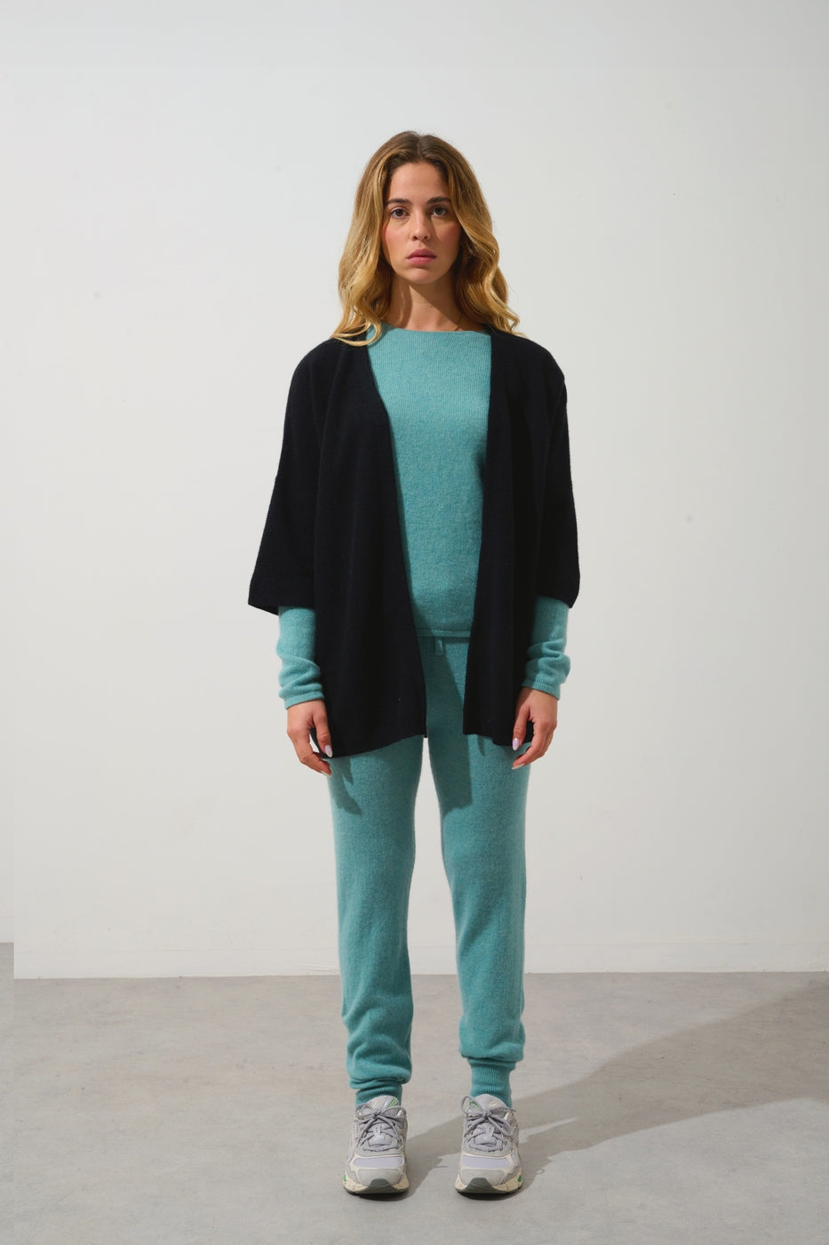 Open V-Neck 3/4-Sleeve Cardigan - Mendip - Black