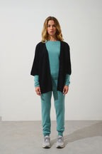 Open V-Neck 3/4-Sleeve Cardigan - Mendip - Black