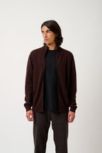 Chaleco con Cremallera y Cuello Alto - Albaron - Choco