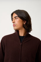 Chaleco con Cremallera y Cuello Alto - Albaron - Choco