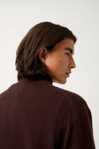 Chaleco con Cremallera y Cuello Alto - Albaron - Choco