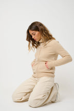Gilet Zippé Capuche - Colombis - Beige