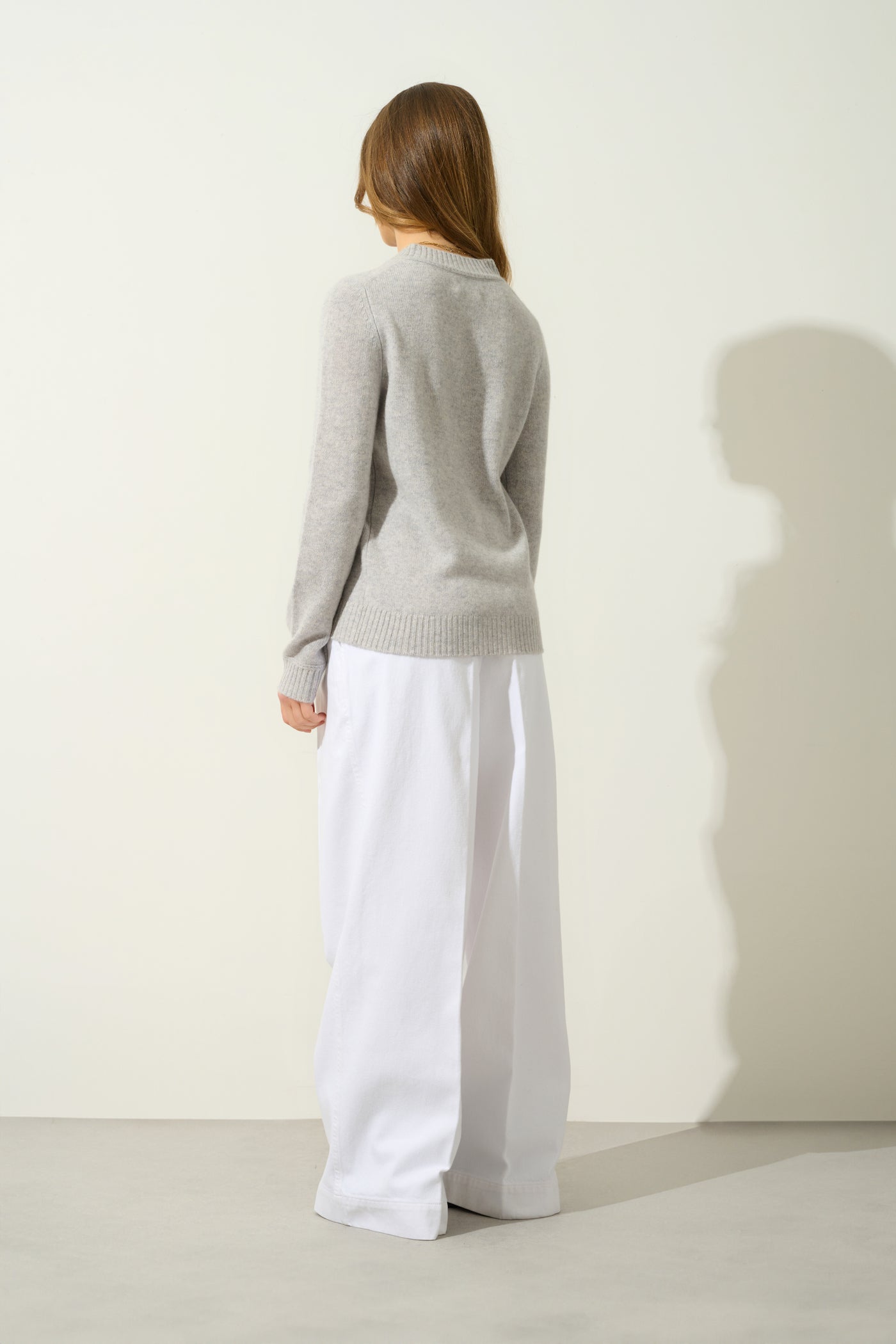 Pull Col Rond 4 Fils - Jetsan - Gris
