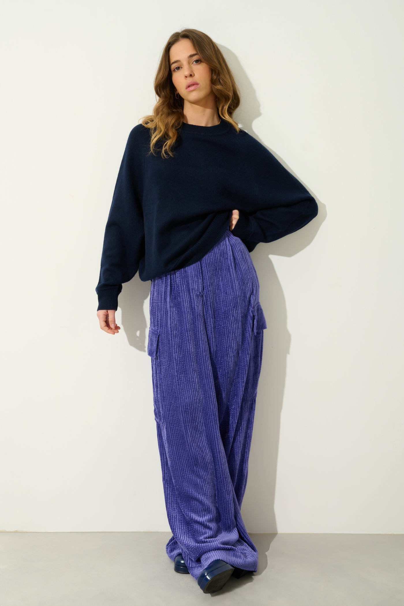 Pull Col Rond 4 Fils Adoria - Navy - 100% Cachemire 4 Fils - Femme
