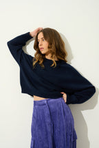 Pull Col Rond 4 Fils Adoria - Navy - 100% Cachemire 4 Fils - Femme