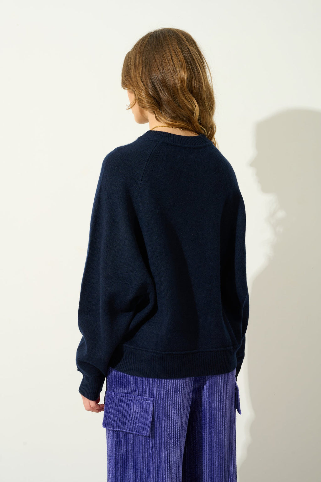 Pull Col Rond 4 Fils Adoria - Navy - 100% Cachemire 4 Fils - Femme
