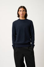 Pull Col Rond Lasya - Caviar - 100% Cachemire 2 Fils - Homme