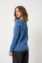 Jersey de cuello en V - Grasmoor - Azul