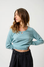 Boat Neck Jumper Drop Front - Glyder - Aqua Marl