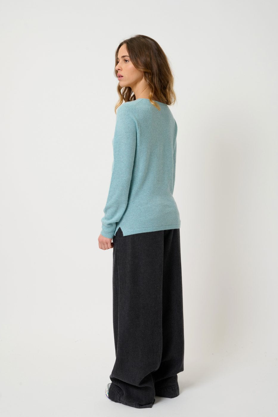Boat Neck Jumper Drop Front - Glyder - Aqua Marl