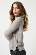 Pull Col Roulé Cassy - Nuage Chiné - 100% Cachemire 2 Fils - Femme