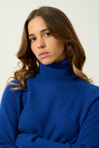 Jersey Cuello Alto Cassy - Outremer - 100% Cachemira 2 Hilos - Mujer