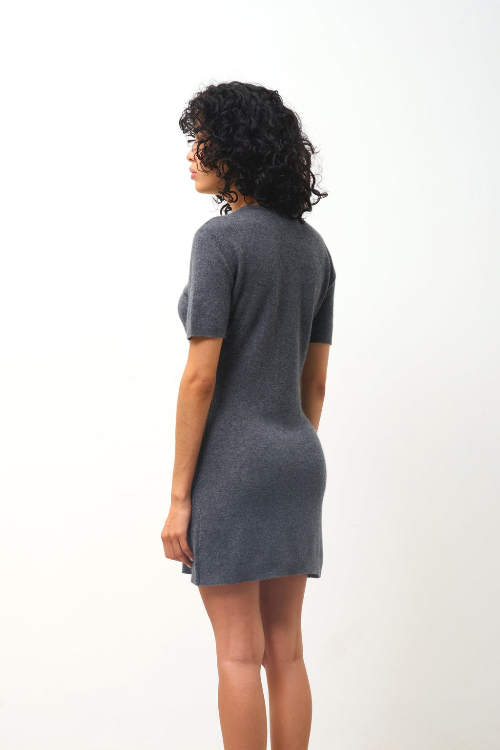 Vestido sin mangas con cuello redondo - Lynn - Antracita Jaspeada