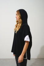 Poncho Capuche - Elsa - Noir
