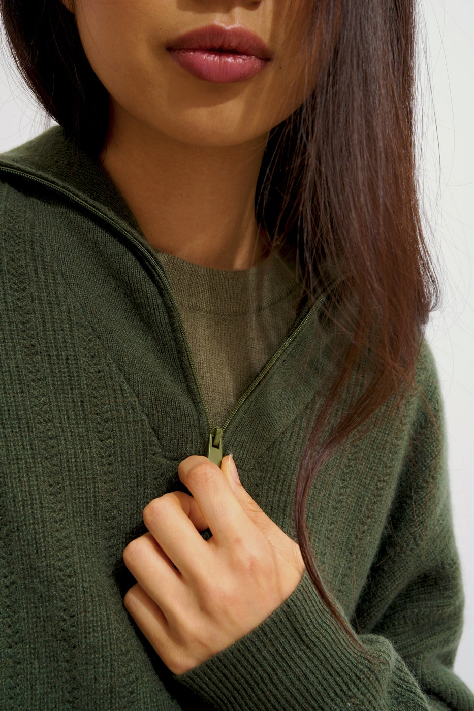 Jersey con cuello camionero - Marie - Caqui