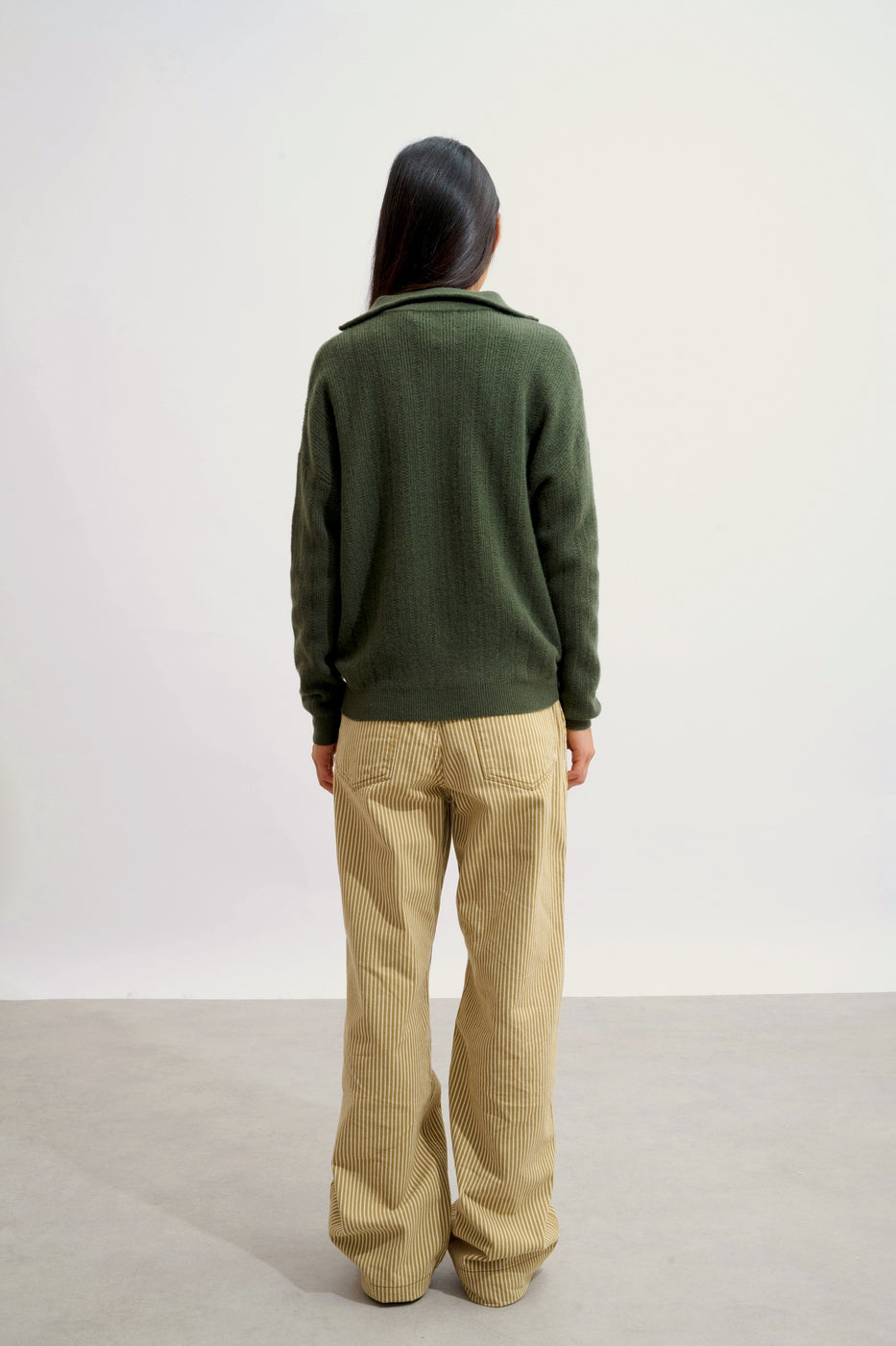 Jersey con cuello camionero - Marie - Caqui