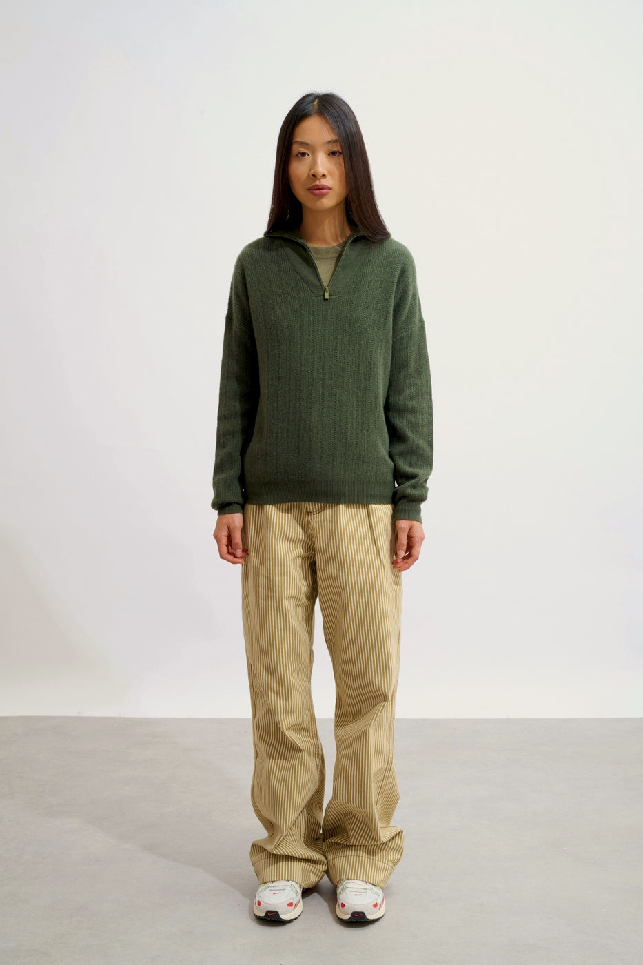 Jersey con cuello camionero - Marie - Caqui