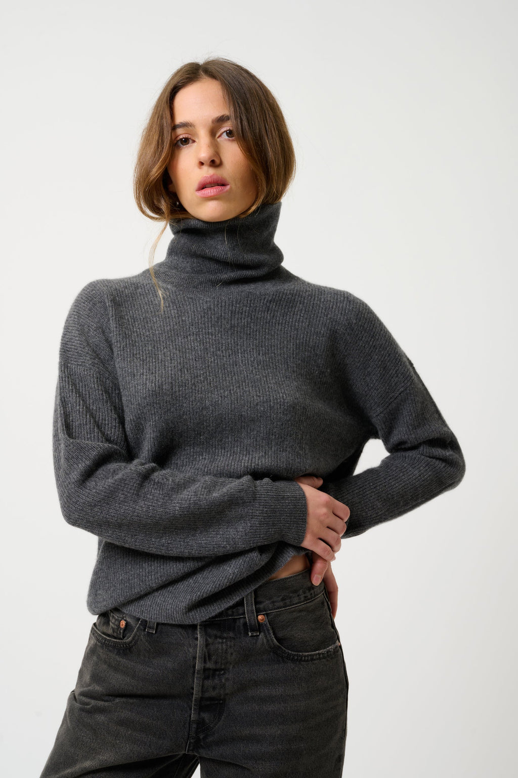 Jersey de cuello alto - Roxane - Gris