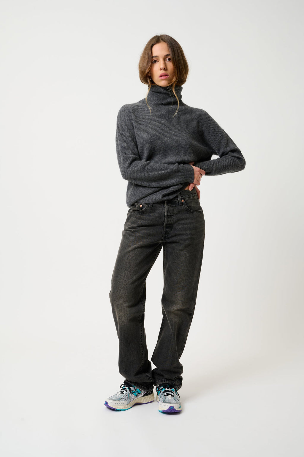 Jersey de cuello alto - Roxane - Gris