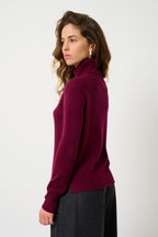 Cassy Roll-Neck Jumper - Burgundy - 100% 2-Ply Cashmere - Women