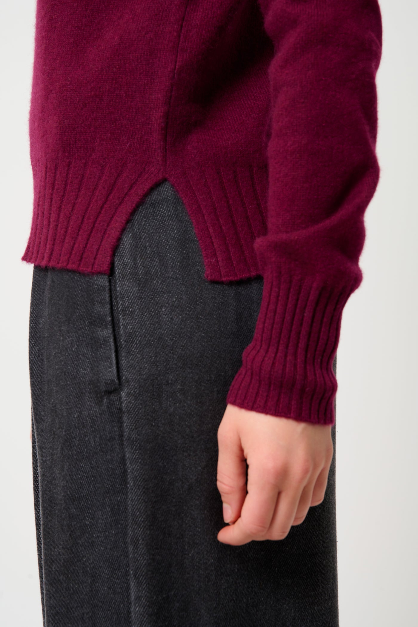Cassy Roll-Neck Jumper - Burgundy - 100% 2-Ply Cashmere - Women