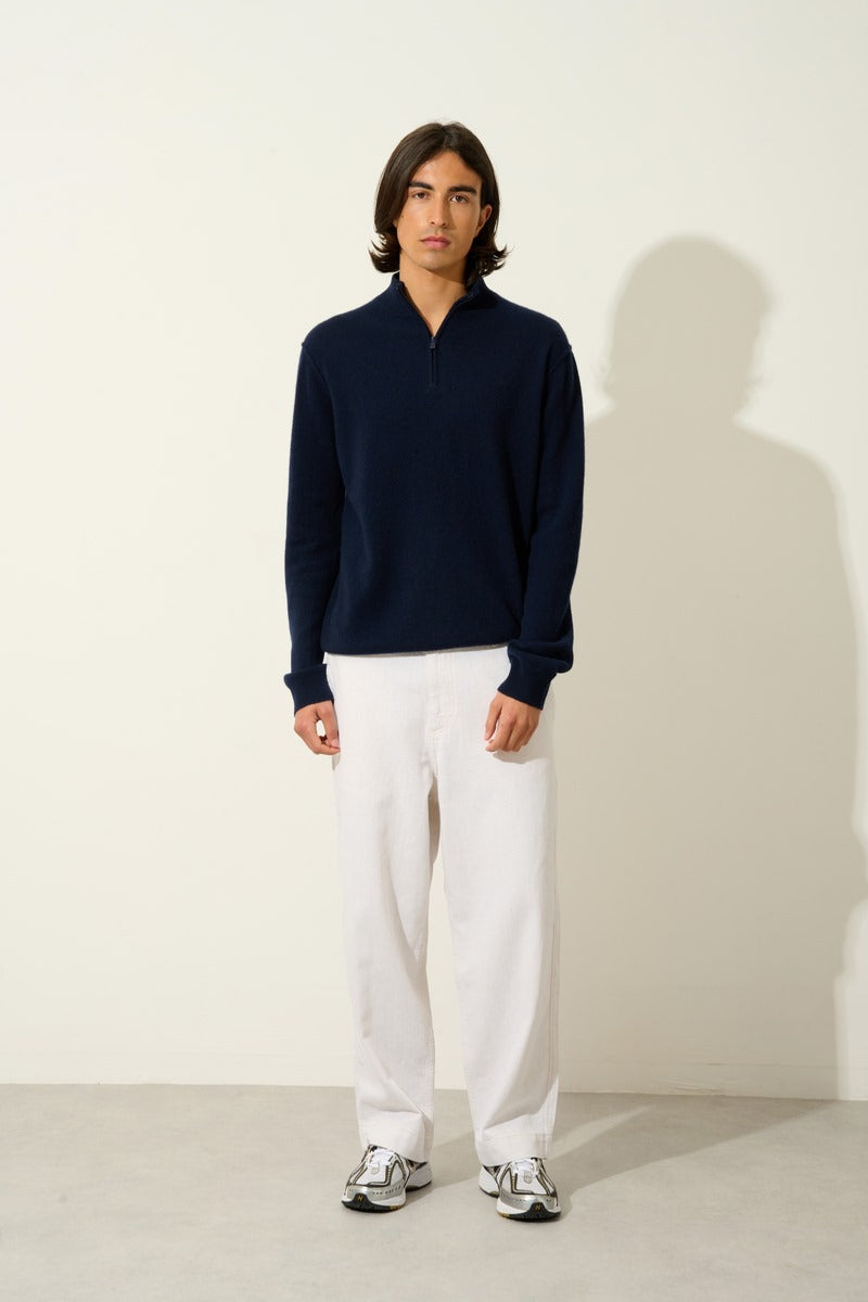 Jersey con cuello camionero Candice - Azul marino