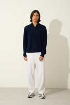Jersey con cuello camionero Candice - Azul marino