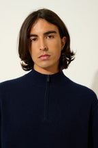 Jersey con cuello camionero Candice - Azul marino