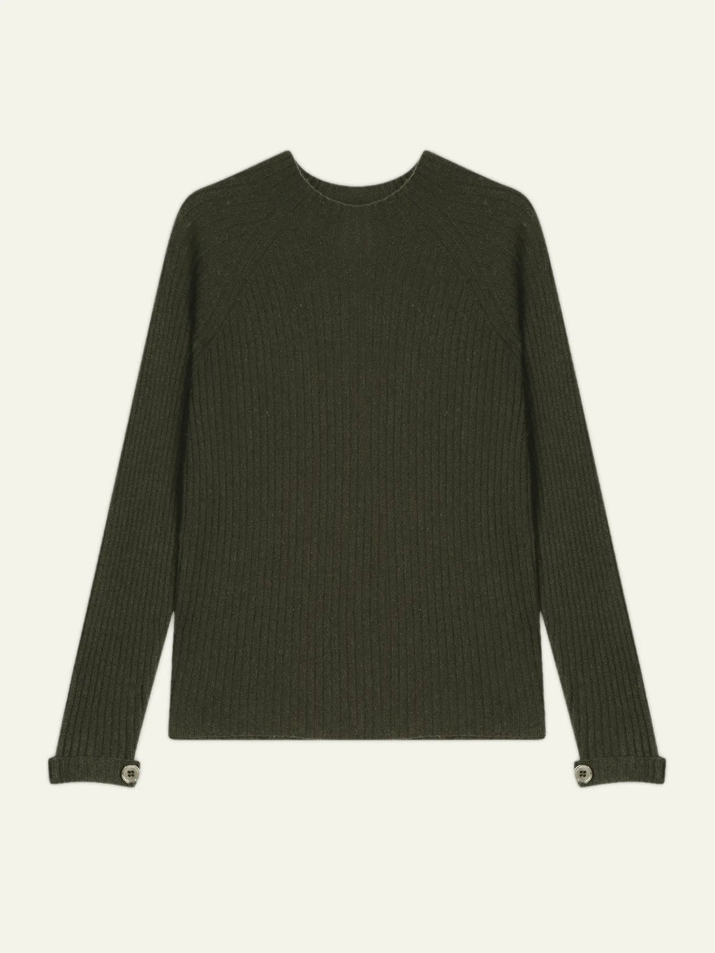 Pull Col Montant Boutons Poignets - Assia - Kaki