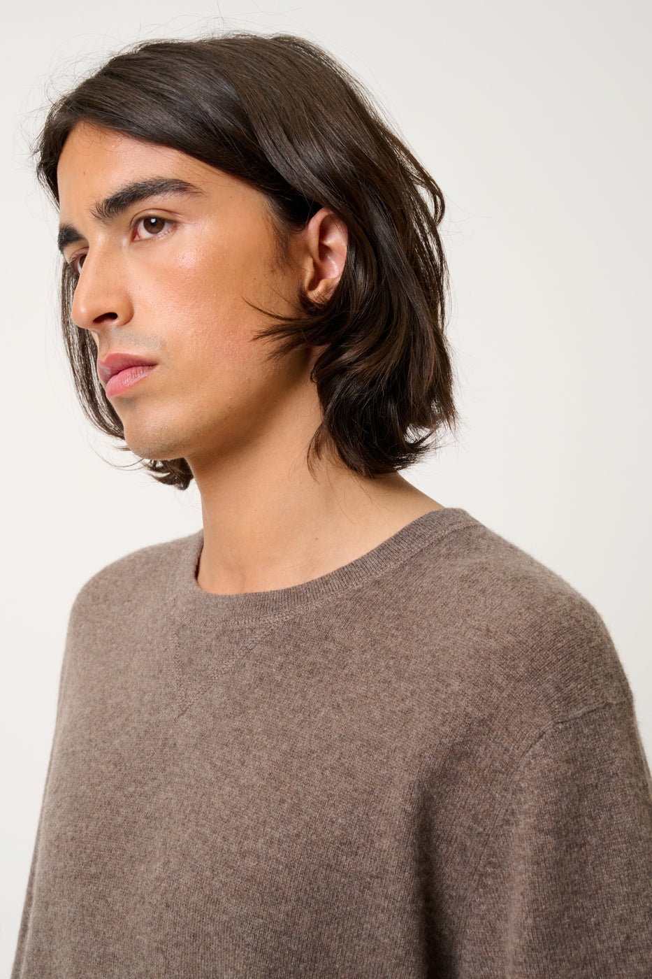 Crew Neck T-Shirt - Maya - Mottled Taupe