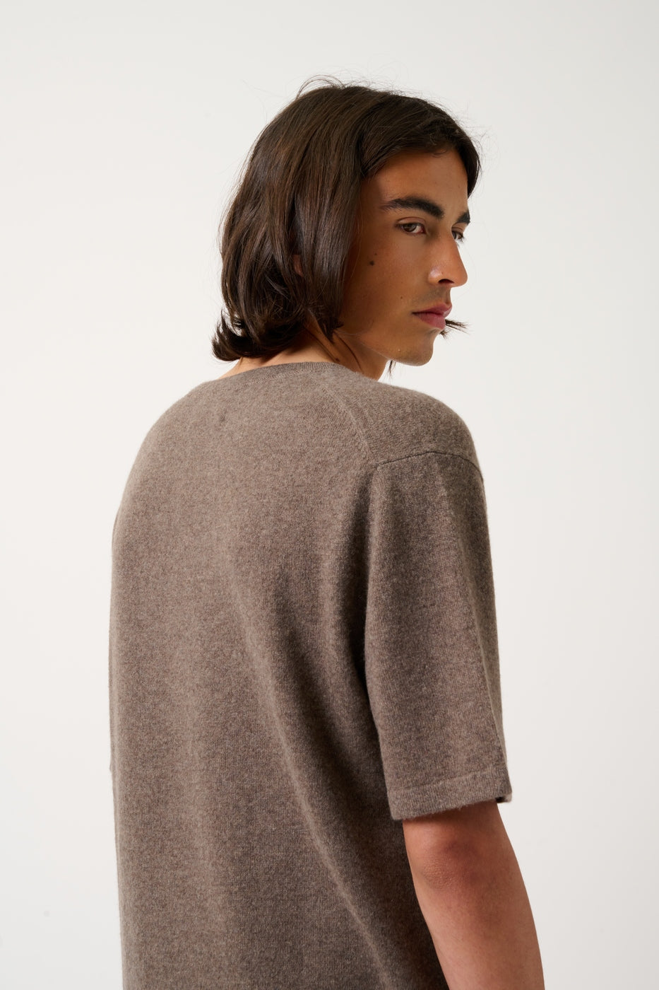 Crew Neck T-Shirt - Maya - Mottled Taupe