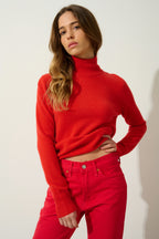 Jersey de cuello alto - Eileen - Tomate