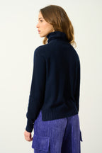 Cassy Roll Neck Jumper - Navy - 100% 2-Ply Cashmere - Jersey - Women
