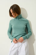 Roll-Neck Jumper - Cassy - Marl Green